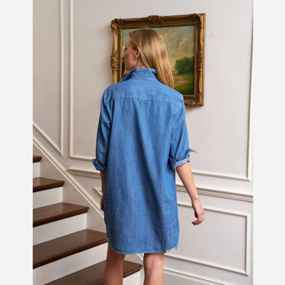 Frank & Eileen Famous Denim MARY Classic Shirtdress Size: XL STONEWASHED INDIGO - Picture 11 of 16